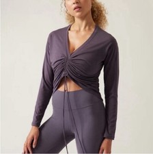 Blusa Athleta Roxa Crossover Ruched Manga Longa Feminina G LEIA comprar usado  Enviando para Brazil