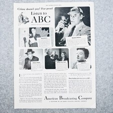 1947 ABC Radio Station American Broadcasting Company anúncio impresso vintage comprar usado  Enviando para Brazil