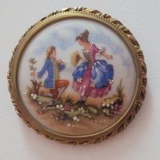 Broche porcelaine limoges d'occasion  Saint-Yorre