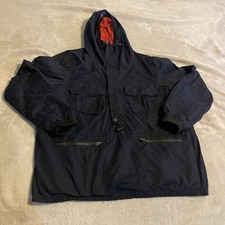 Jaqueta masculina Abercrombie & Fitch XL azul resistente à água com capuz corta-vento comprar usado  Enviando para Brazil