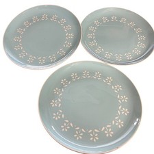 Juego de 3 platos redondos Harkerware horno lavavajillas a prueba azul floral 10,5" EE. UU. segunda mano  Embacar hacia Mexico