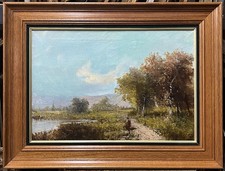 Antique landscape oil d'occasion  Fontenay-le-Fleury