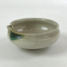 Tigela lateral de cerâmica japonesa vintage nimono bege verde craquelado Yakimono PY534 comprar usado  Enviando para Brazil