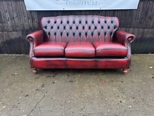 Oxblood leather chesterfield for sale  BOSTON