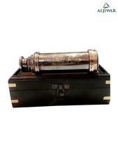 Telescopio antiguo de latón con espía decoración pirata marítimo aspecto antiguo con caja segunda mano  Embacar hacia Mexico