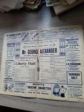 Theatre programme 1901 for sale  BURY