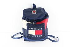 Usado, Mochila vintage anos 90 Tommy Hilfiger angustiada grande logotipo soletrar bolsa livro azul comprar usado  Enviando para Brazil