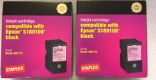 Staples Brand 2 cartuchos de impressora jato de tinta preto novo compatível Epson NOVO, usado comprar usado  Enviando para Brazil