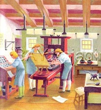 Prensa de impressão estilo antigo ARTESANATO, caprichosa linda impressão de arte infantil da década de 1940 comprar usado  Enviando para Brazil