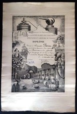 Diplôme gravure vins d'occasion  Sagy