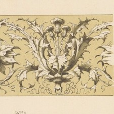 Używany, Hippolyte Gruz Peinture Décoration Frise Feuillage - Lithographie originale XIXe na sprzedaż  Wysyłka do Poland
