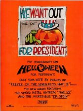 Usado, HELLOWEEN FOR PRESIDENT "KEEPER OF SEVEN KEYS" 1988 CARTAZ PUBLICITÁRIO MAG 8" X 11" comprar usado  Enviando para Brazil