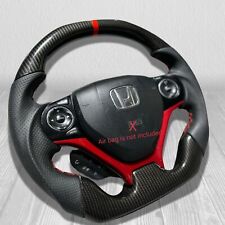 Volante completo Honda Civic parte superior inferior plana com fibra de carbono., usado comprar usado  Enviando para Brazil