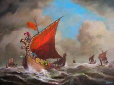 LEON GOODMAN EDIÇÃO LIMITADA DE PINTURA Última viagem de navio vikings Olaf comprar usado  Enviando para Brazil