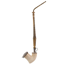 Cachimbo austríaco de espuma do mar prata acessórios de cobra buzina giratória L52cm século 20 comprar usado  Enviando para Brazil