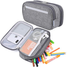 Estojo de lápis grande escola meninas meninos grande capacidade bolsa de papelaria 3 compartimentos comprar usado  Enviando para Brazil