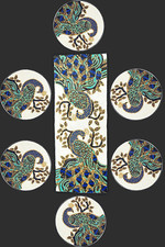 Conjunto de jantar contas design pavão com 1 corredor de mesa 6 tapetes e 6 montanhas-russas comprar usado  Enviando para Brazil