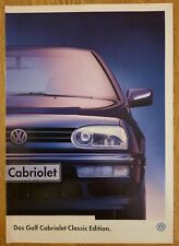 Usado, 1996 Volkswagen Golf Cabriolet Classic Edition brochura de carro texto alemão prospekt comprar usado  Enviando para Brazil