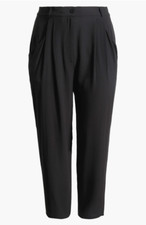 NOVA Calça de Tornozelo Eileen Fisher Perna Cônica Seda Crepe Preta TAM M #P3514 comprar usado  Enviando para Brazil