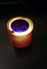 Usado, Vaso pequeno ou suporte de vela de vidro boêmio selênio cádmio, feito à mão prensado comprar usado  Enviando para Brazil
