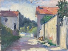 Antico Quadro Paesaggio Villaggio Calvados Verville Su Mare Studio 1900 comprar usado  Enviando para Brazil