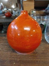 POLIA PILLIN POTTERY 1960s VERMELHO RICO Laranja POTE Pequeno VASO BULBOSO 5" Perfeito comprar usado  Enviando para Brazil