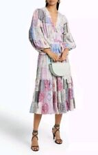Vestido midi Zimmermann estampa de cartões do zodíaco mistura de seda tamanho 2 AU 12 EUA 8 comprar usado  Enviando para Brazil