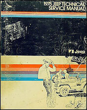 1975 Jeep ORIGINAL Manual de Serviço OEM CJ5 CJ6 Caminhão e SUV Livro de Reparação, usado comprar usado  Enviando para Brazil