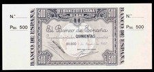 Usado, 500 PESETAS 1937  BANCO URQUIJO VASCONGADO CON MATRIZ  S/C- comprar usado  Enviando para Brazil