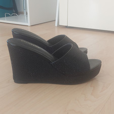 Wedge pantolette schwarz gebraucht kaufen  Heiligenhafen