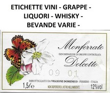 Etichette vini grappe usato  Chieri