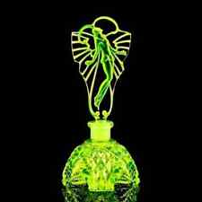 Art Deco 1930' Boêmio Colecionável Frasco de Perfume Vaselina Vidro de Urânio comprar usado  Enviando para Brazil