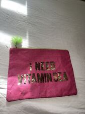 Bolsa de viagem Olive & Hill I need vitamina rosa mar maquiagem biquíni lantejoulas comprar usado  Enviando para Brazil