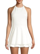 Mini vestido feminino Alice + Olivia 4 branco forrado em camadas com zíper nas costas comprar usado  Enviando para Brazil