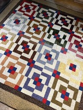 Colcha de retalhos feita à mão casa de campo pequena floral sofá cadeira jogar 74x74 comprar usado  Enviando para Brazil