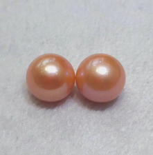 novo 11-12mm redondo um par natural AAAAA ROSA MAR DO SUL PÉROLA SOLTA MEIO FURO comprar usado  Enviando para Brazil