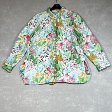 Blusa feminina Tommy Bahama média 100% linho Coastalina Valley of the Flowers, usado comprar usado  Enviando para Brazil