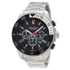 Usado, Relógio masculino Nautica One cronógrafo quartzo mostrador preto NAPNOS306 comprar usado  Enviando para Brazil