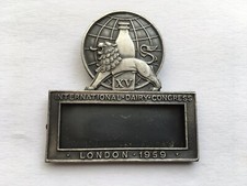 Usado, 1959 LONDON INTERNATIONAL DAIRY CONGRESS EXHIBITORS PIN BADGE comprar usado  Enviando para Brazil