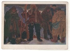 Cartão postal antigo 1931 esquiadores partidários siberianos por Nikonv ARTE cartão russo antigo comprar usado  Enviando para Brazil