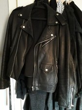 Mens black leather for sale  GLASGOW