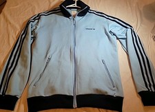 Jaqueta de atletismo vintage Adidas prata etiqueta 2008 azul tamanho pequeno, usado comprar usado  Enviando para Brazil