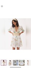 Mini vestido floral Anthropologie Deep-V - XS bordado novo sem etiquetas comprar usado  Enviando para Brazil