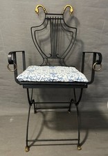 Samuel Copelon , N.Y., wrought iron chair , design, with lyre and swans comprar usado  Enviando para Brazil