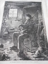 Gravure 1865 cornemuse d'occasion  La Verpillière
