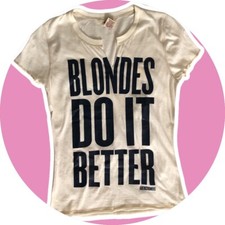 Camisa vintage Y2K Abercrombie Fitch BLONDES DO IT BETTER tamanho médio nova sem etiquetas, usado comprar usado  Enviando para Brazil