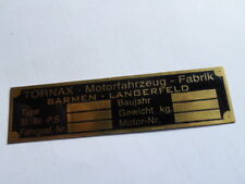 Tornax schild typenschild gebraucht kaufen  Deutschland