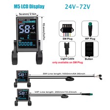 Painel de controle medidor de velocidade de energia E-Bike 24V/36V/48V/60V/72V M5 display LCD colorido comprar usado  Enviando para Brazil