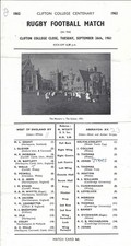 Clifton College - West of England XV v Aberavon 26 września 1961 PROGRAM RUGBY, używany na sprzedaż  Wysyłka do Poland