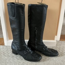 Vintage black leather for sale  EASTBOURNE